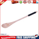 Long Handle Wooden Spoon Dessert Coffee Stirring Spoon(Khaki)(Black thread)