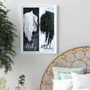 Diamond Painting Kit Black and white angel wings Full Round Rhinestone