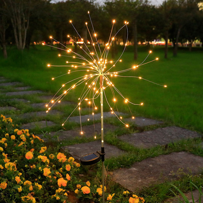 125LED Solar Fireworks Light Waterproof Dandelion Lamps for Outdoor Garden Patio