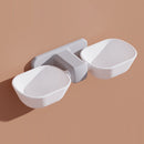 Wall Mounted Double Pet Bowls Cat Dog Automatic Water Food Feeder (White) Newly