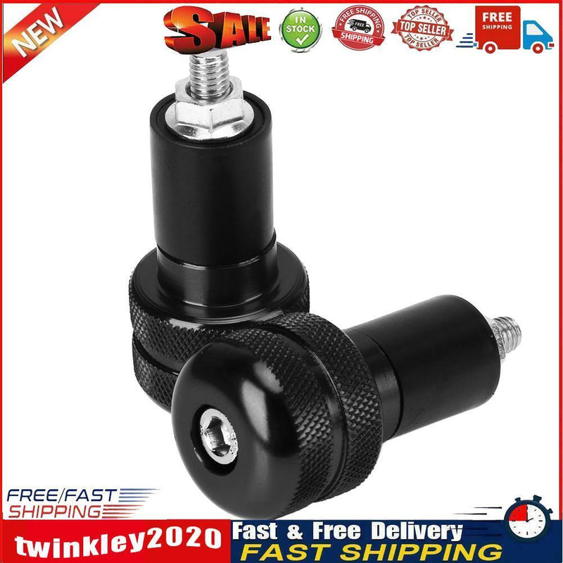 2pcs 22mm Motorcycle Anti Vibration Handlebar Ends Grip Caps Plugs (Black) Newly
