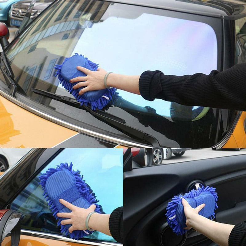2x Microfibre Wash Ultra Soft Car Cleaning Dusting Washing Glove Noodle Sponges