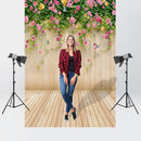 Wooden Planks Flower Photography Background Cloth Backdrop Decor (0.4X0.6m)