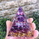 Pyramid Ogan Crystal Energy Tower Nature Reiki Chakra Crushed Stone (D) Newly