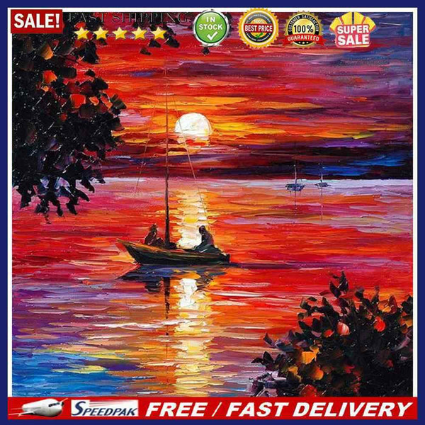 Sea Sunset Oil Paint By Numbers Kit DIY Acrylic Painting on Canvas Frameles