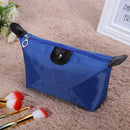 Women Zip Ingot Shape Dumpling Handbag Cosmetic Bag Makeup Tote(Royal Blue)