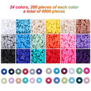 Polymer Clay Beads-Handmade Flat Round Spacer Beads DIY Jewelry Marking Kit