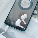 HOCO M68 Retractable Wired Earbuds 3.5mm In Ear Earphones NO Mic (White) Newly