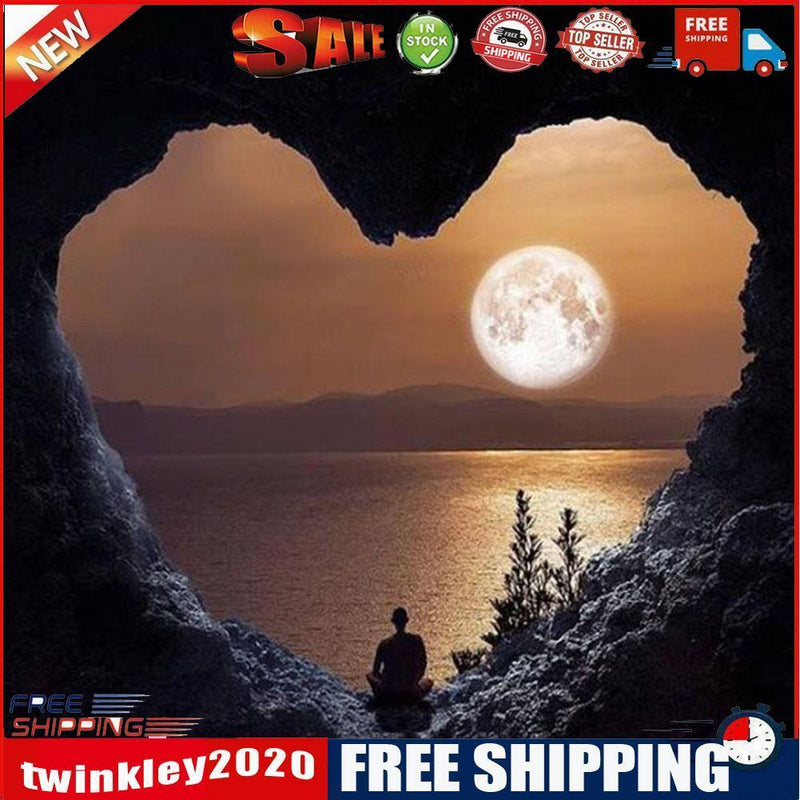 5D DIY Full Drill Diamond Painting Heart Mountain Cross Stitch Embroidery