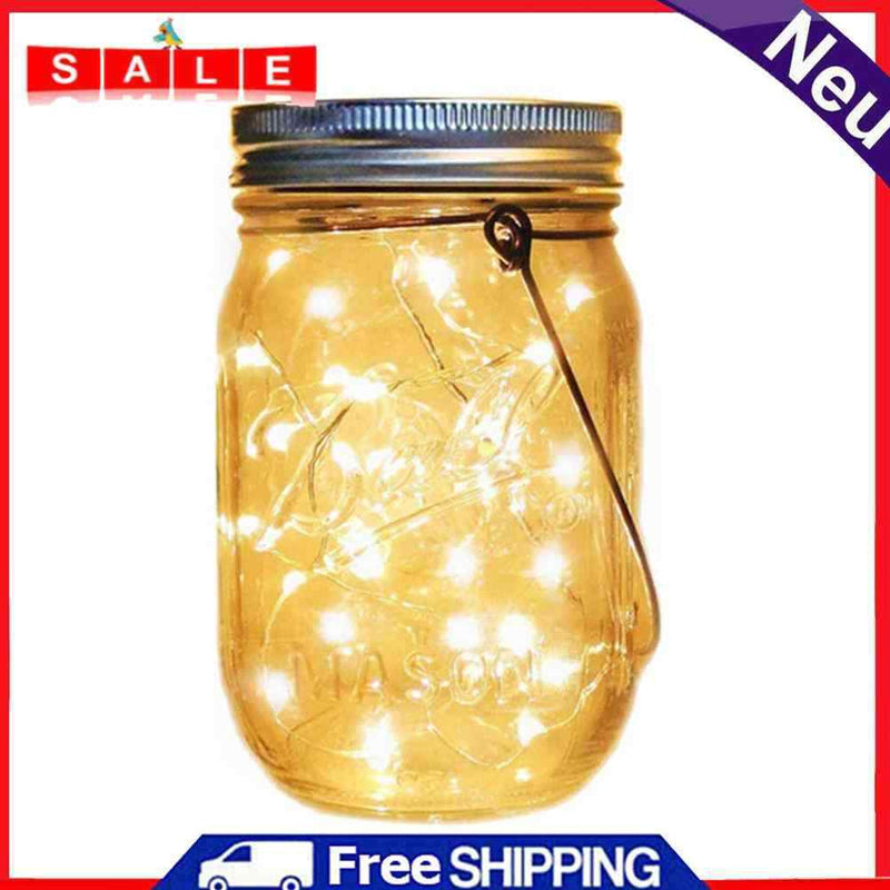 LED Solar Fairy Mason Jar Light Party Wedding Garden Decor (Warm Light 1 m)