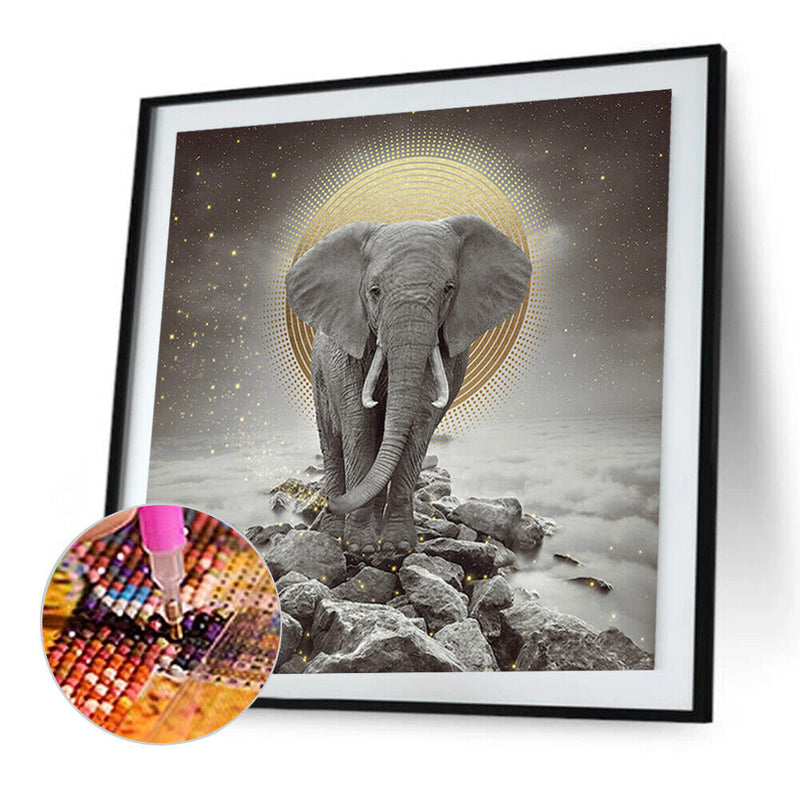 5D DIY Full Drill Diamond Painting Elephant Cross Stitch Craft Kit (wll817)