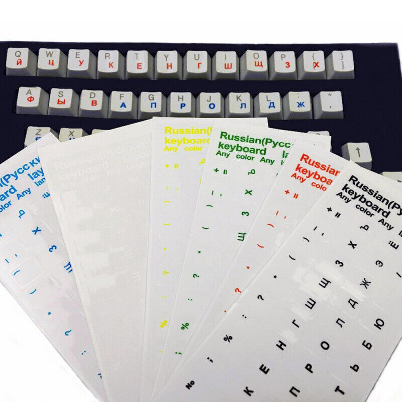 Russian Transparent Waterproof Stickers For PC Laptop Table Letter Keyboard I6O1