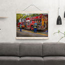 5D Diamond Painting DIY Fire Truck Full Round Drill Mosaic Rhinestone Picture