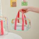 Summer Beach PVC Clear Handbag Travel Jelly Waterproof Large Wash Bag (S)