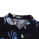 2pcs Autumn Women Home Clothes Set Floral Buttons Tops Pants Suit (Black XL-2223