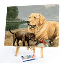 DIY Oil Painting By Numbers Animal Dog Hand Painted Canvas Color Drawing Pi