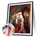 Hand Painted Oil Paint by Numbers DIY Santa Drawing Wall Hanging Decoration Gift