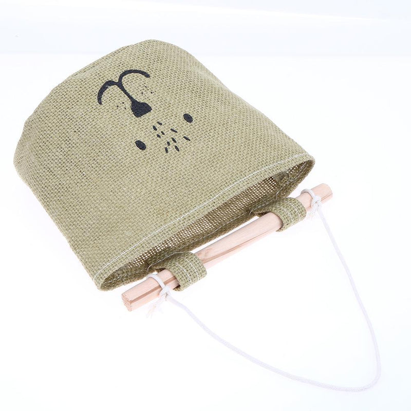 One Layer Pocket Canvas Storage Bag Back Door Wall Hanging Bag(Green)