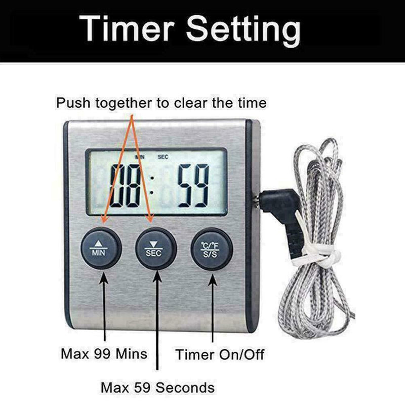 Remote Digital Cooking Food Meat Thermometer with Probe For Grill P2V2 S3J4 N1K8