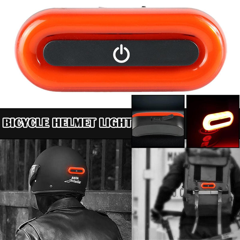 Motorcycle Bike Helmet Night Safety Signal Warning Light LED Rechargeable`