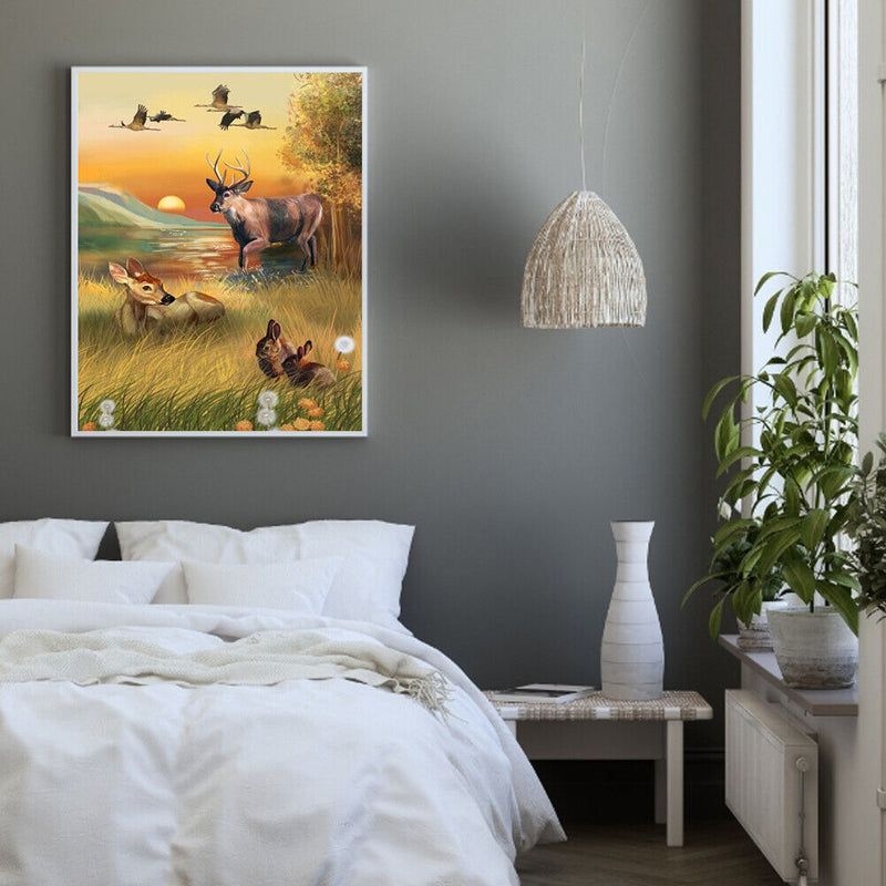 Forest Animals Oil Paint By Number DIY Acrylic Canvas Drawing Home Decorations