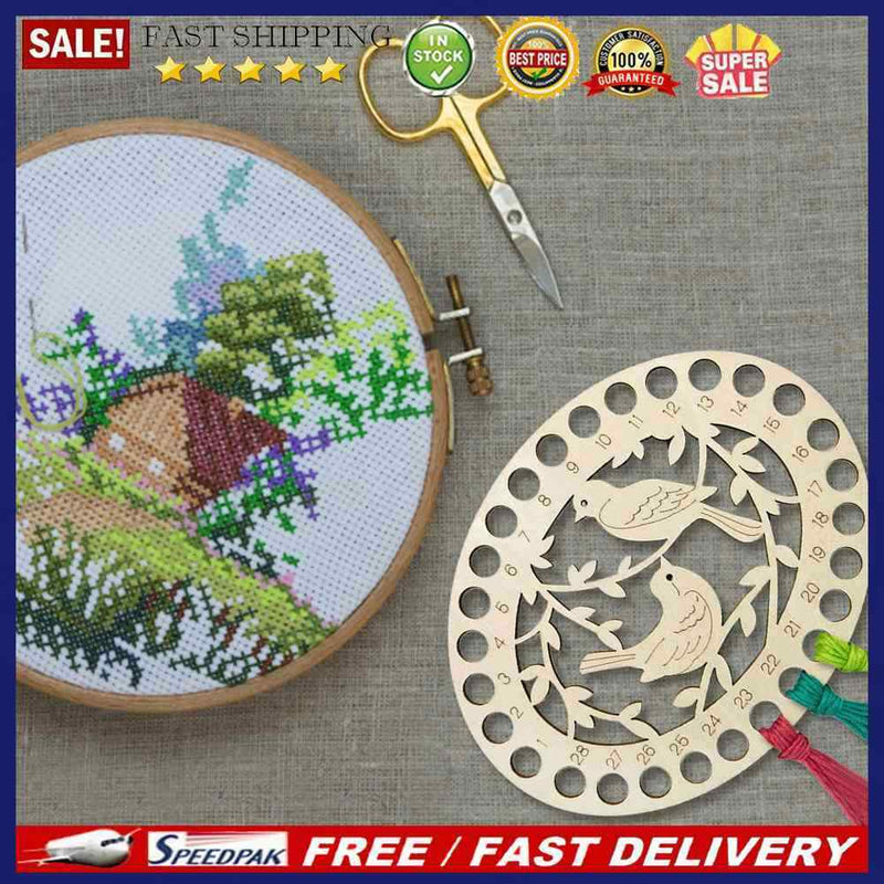 Cross Stitch Thread Storage Board Handmade Wooden DIY Sewing Crafts Accessories