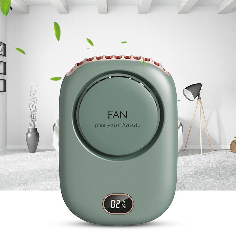 Mini Portable Bladeless Neck Fan Silent Outdoor Travel Air Cooler (Green)