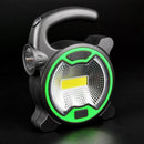 Handheld COB LED Hiking Flashlight Outdoor Tent Camping Flash Lights Green