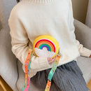 Cute Silicone Donut Round Crossbody Bag Kids Rainbow Mini Handbags (Yellow)
