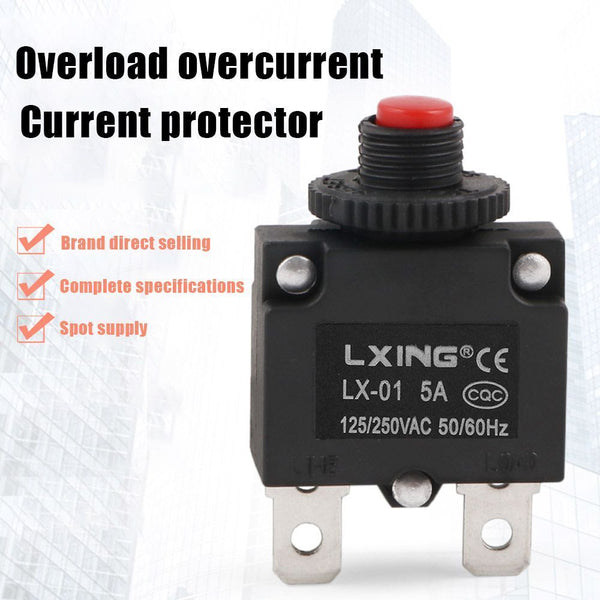 WP-01 5A Thermal Switch Overload Protector Switch Reset Fuse Circuit Breaker