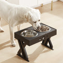 Large Dog Food Bowl Pet Elevated Adjustable Stainless Steel Double Bowl Feeders