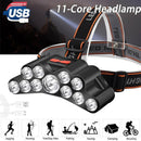 Waterproof Headlight Super Bright Head Torch 11LED CampingFishing Headlamp H4J9