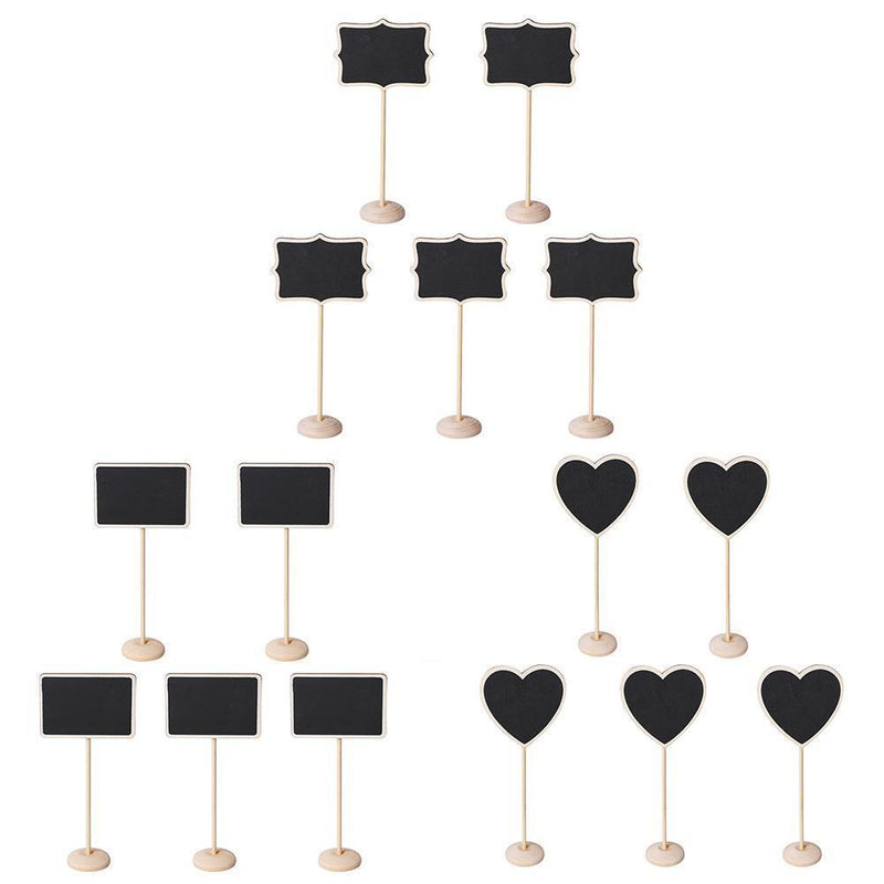 5x5pcs Mini Wooden Chalk Blackboard Signs Chalkboard Message Board (Square)