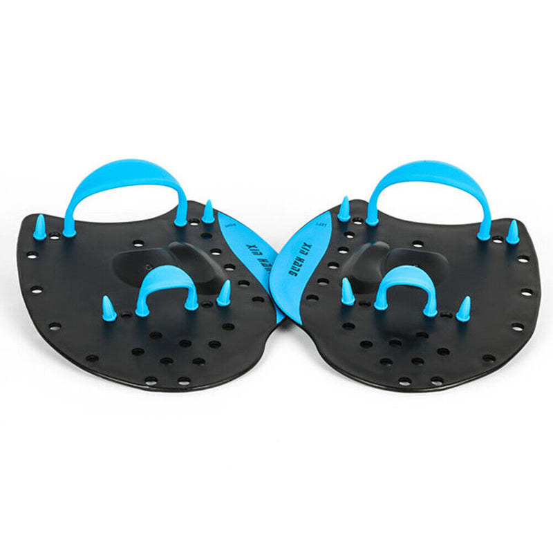Swimming Paddles Fins Flippers Swim Water Sport Hand Webbed Gloves (Blue M)