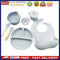 6pcs Silicone Baby Feeding Anti Slip Plates for Food Soft Kids Tableware (G