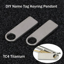 EDC Multi Tool Keyring Pendant DIY Name Tag Titanium Plate Anti-Lost Pet