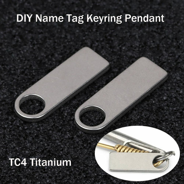 EDC Multi Tool Keyring Pendant DIY Name Tag Titanium Plate Anti-Lost Pet