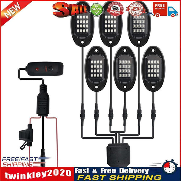 Waterproof Car Underglow RGB LED Rock Lights Chassis Music Lamps (1 to 6) Newly