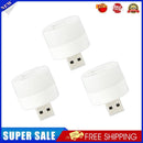 3pcs USB Extender Portable LED Night Light Plug-and-Play Lamp (White Light)