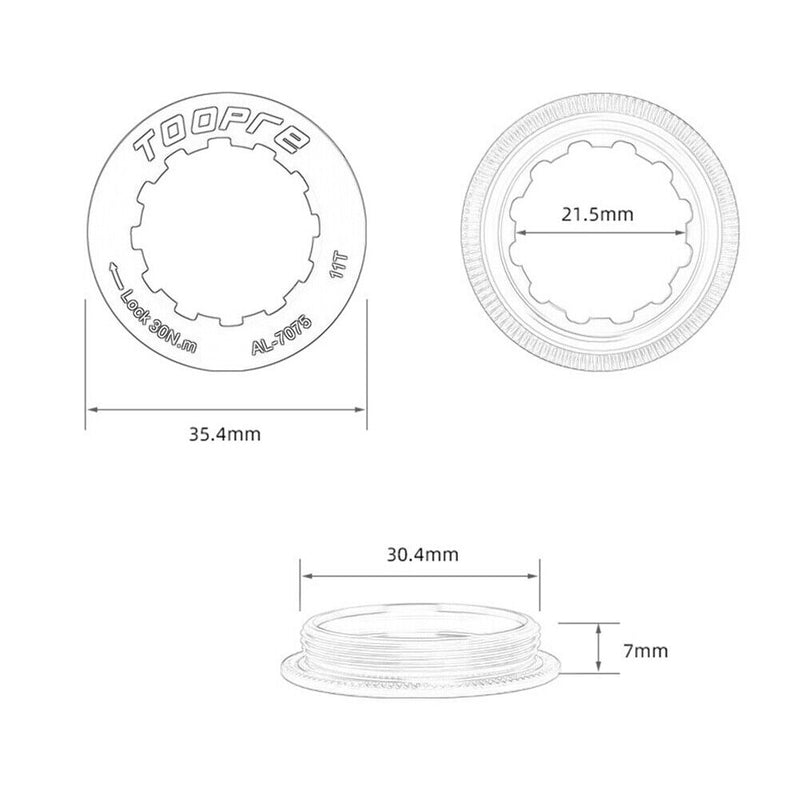 TOOPRE 11T Cassette Flywheel Lock Cover Aluminum MTB Bike Freewheel Locks Rin