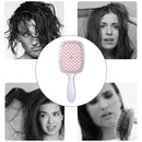 Wide Teeth Air Cushion Comb Scalp Massage Hair Brush (Transparent Pink)