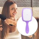Hollow Detangling Hairdressing Comb Wet Dry Hair Scalp Plate Combs (Purple)