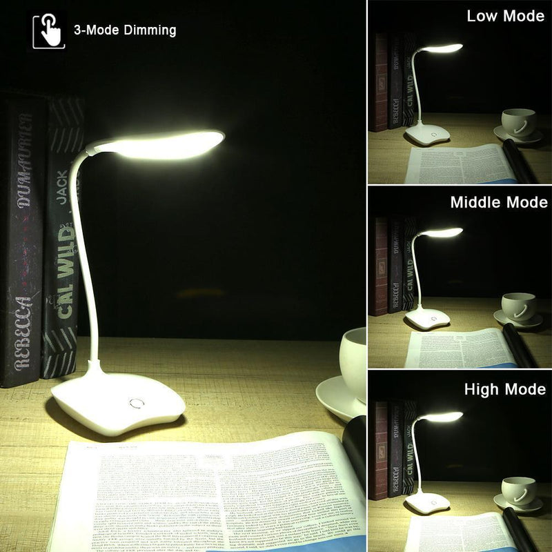 USB Rechargeable Folding Table Reading Lamp14 LED Touch Sensor Desk Lamp 3 Ebe