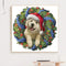 40x40cm Xmas Dog Frameless Picture Oil Paint By Numbers Hand Painted Home Decor