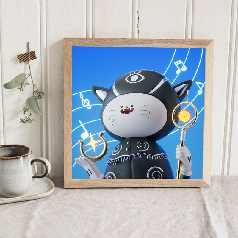 5D DIY Diamond Painting Kits Full Round Drill Cartoon Note Cat Mosaic Art