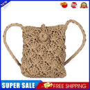 Straw Messenger Bag Boho Beach Hollow Shoulder Small Phone Purse (Khaki)