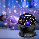 LED Starry Sky Night Light Rotating Projector Star Moon Table Lamp (Black) Newly
