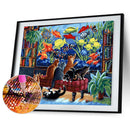 5D Kit Rhinestone Pictures DIY Cat World Full Round Drill Diamond Painting Cr