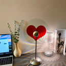 Transparent Touching Control Night Light Red Love Heart Crystal Lamp