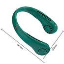 Bladeless Hanging Neck Fan Portable Mini Leafless Fans (Green with Display)